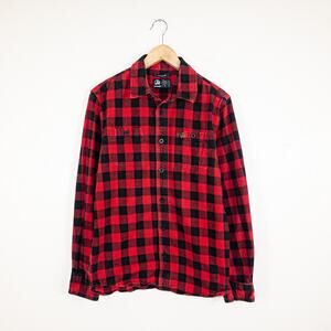 Swanndri Men's Medium Tailored fit Marylebone Shirt Black Red Check